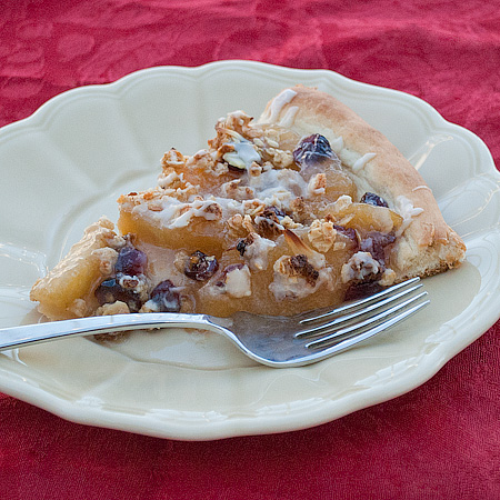Cran-Apple Granola Pizza with Vanilla Drizzle