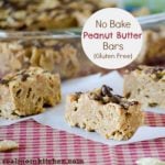 No Bake Peanut Butter Bars {Gluten Free} | realmomkitchen.com