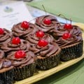 Cherry Chocolate Souffle Cupcakes