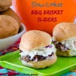 Slow Cooker BBQ Brisket Sliders | realmomkitchen.com