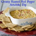 Creamy Roasted Red Pepper Artichoke Dip | realmomkitchen.com