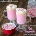 Slow Cooker Pink Peppermint Hot Chocolate labeled