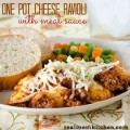 One Pot Cheese Ravioli with Meat Sauce | realmomkitchen.com