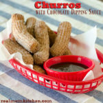 Churros with Chocolate Dipping Sauce | realmomkitchen.com