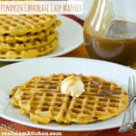 Pumpkin Chocolate Chip Waffles | realmomkitchen.com