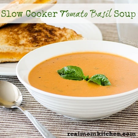 Slow Cooker Tomato Basil Parmesan Soup - The Girl Who Ate Everything