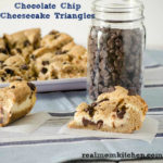 Chocolate Chip Cheesecake Triangles | realmomkitchen.com