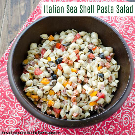 Italian Sea Shell Pasta Salad | Real Mom Kitchen