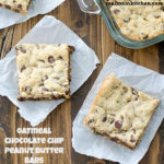 Oatmeal Chocolate Chip Peanut Butter Bars | realmomkitchen.com